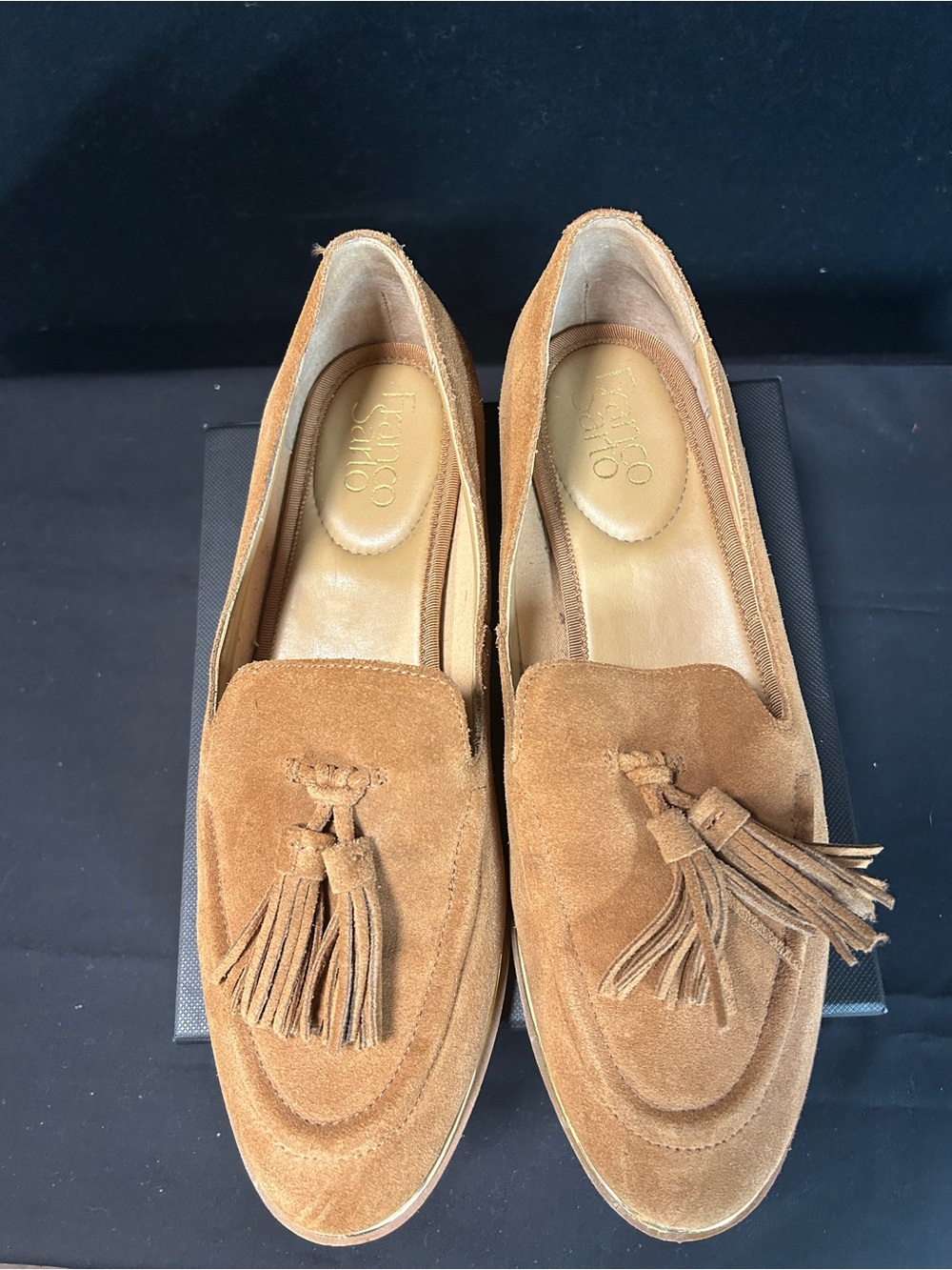 Franco Sarto Chestnut Suede Tassel Loafers - Women's